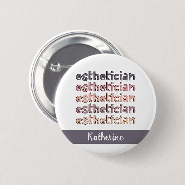 Chapa Redonda De 5 Cm Cosmetólogo estético personalizado (Anverso y reverso)