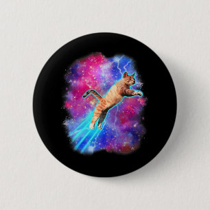 Chapa Redonda De 5 Cm Cósmicos Gatos Funny Espacio Ultraterrestre Tee Ga