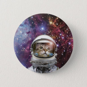 Chapa Redonda De 5 Cm Cosmonaut cat