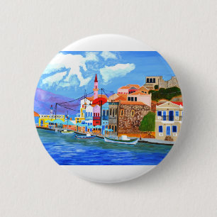 Chapa Redonda De 5 Cm Costa griega