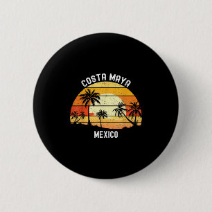 Chapa Redonda De 5 Cm Costa Maya Mexico Vacation Souvenir Beach Sunset B