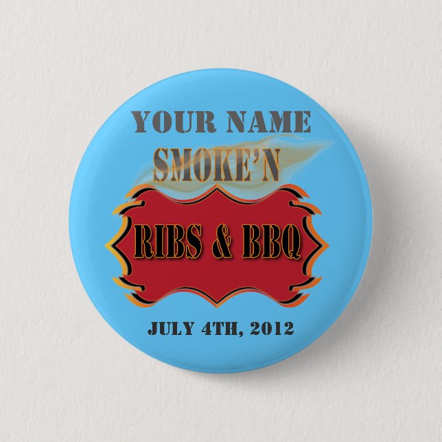 Chapa Redonda De 5 Cm costillas del smoke'n y Bbq (Anverso)