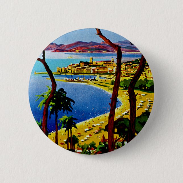 Chapa Redonda De 5 Cm ~ Cote d'Azur de Cannes (Anverso)