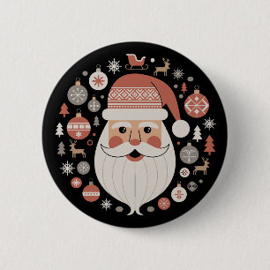 Chapa Redonda De 5 Cm Cottagecore escandinavo de Navidad Santa Noruega