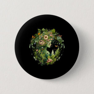 Chapa Redonda De 5 Cm Cottagecore Floral Madre Tierra Hippie Naturaleza