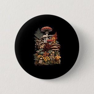 Chapa Redonda De 5 Cm Cottagecore Goblincore Recolección de Hongos