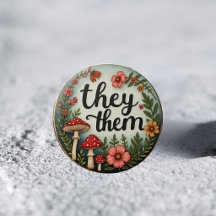 Cottagecore Pronombre They/Them Pin LGBTQ