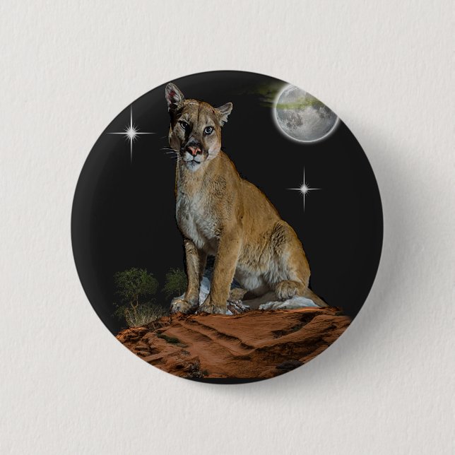 Chapa Redonda De 5 Cm Cougar (Anverso)