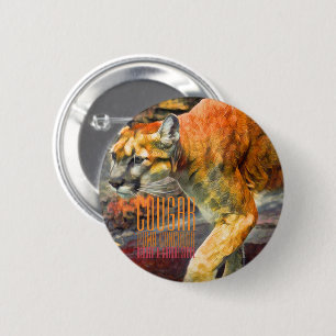 Chapa Redonda De 5 Cm Cougar [Bandera de estaño redondo]