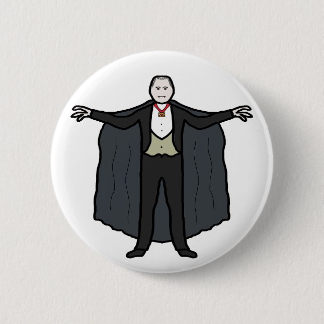 Chapa Redonda De 5 Cm Count Dracula Vampire (Anverso)