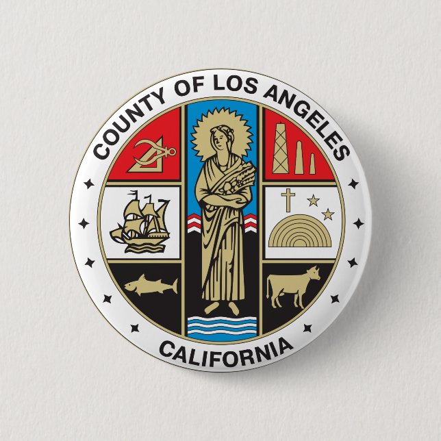 Chapa Redonda De 5 Cm County of Los Angeles seal (Anverso)