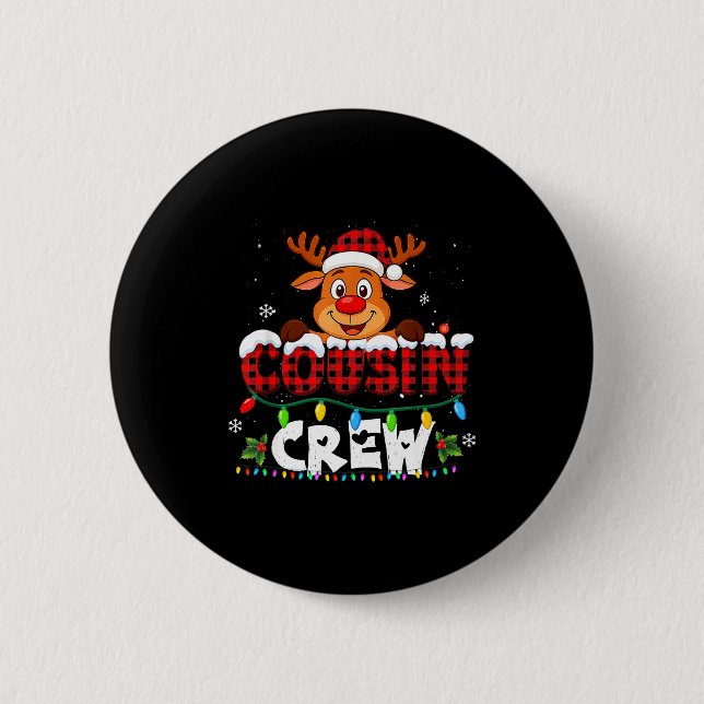 Chapa Redonda De 5 Cm Cousin Crew Christmas 2025 Family Matching Santa E (Anverso)