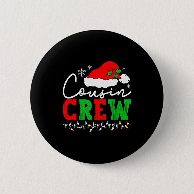 Chapa Redonda De 5 Cm Cousin Crew Christmas Xmas Lights Family Matching  (Anverso)