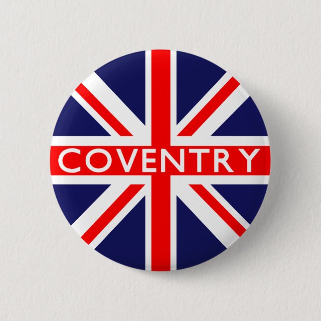 Chapa Redonda De 5 Cm Coventry : Bandera británica (Anverso)