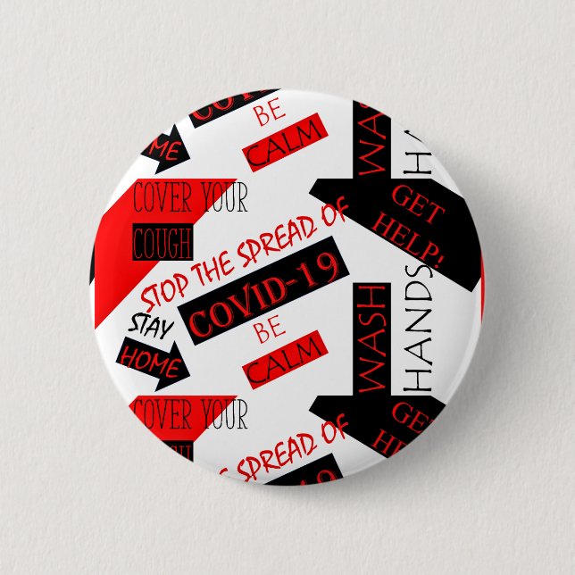 Chapa Redonda De 5 Cm Covid-19 (Anverso)