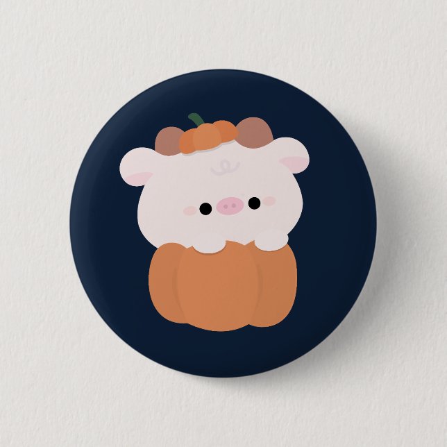 Chapa Redonda De 5 Cm Cow Halloween (Anverso)