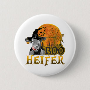 Chapa Redonda De 5 Cm Cow Halloween