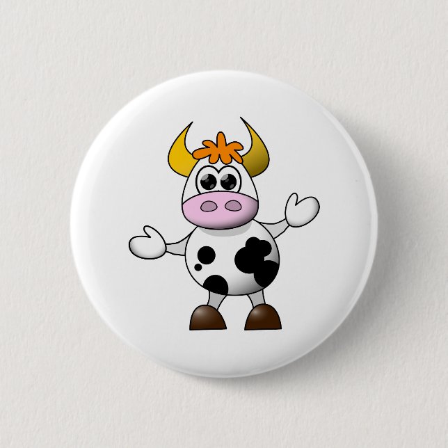 Chapa Redonda De 5 Cm Cow Personalizado divertida (Anverso)