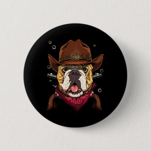Chapa Redonda De 5 Cm Cowboy American Bulldog Country Music Rodeo Howdy
