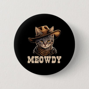 Chapa Redonda De 5 Cm Cowboy Cat Meowdy