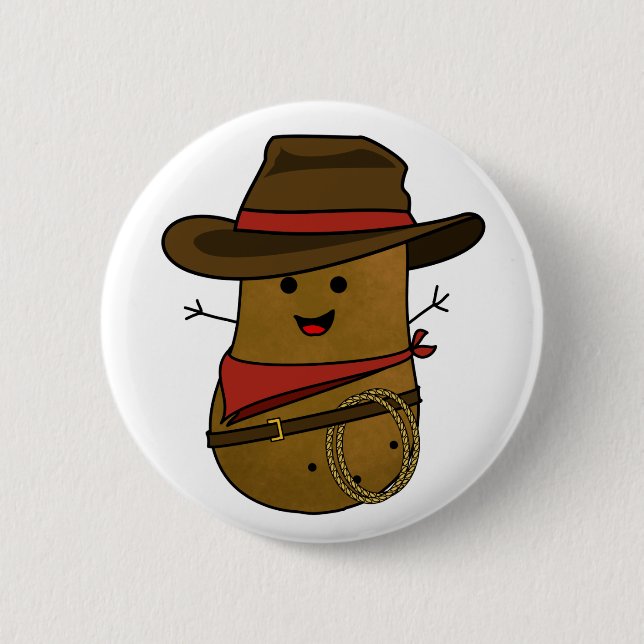 Chapa Redonda De 5 Cm Cowboy Potato (Anverso)