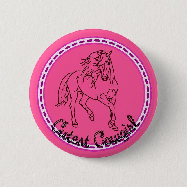 Chapa Redonda De 5 Cm Cowgirl (Anverso)