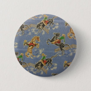 Chapa Redonda De 5 Cm Cowgirl Bronc Rider
