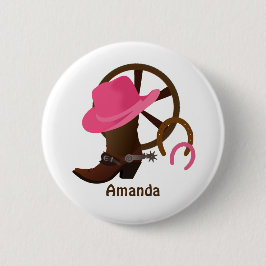 Chapa Redonda De 5 Cm Cowgirl personalizada