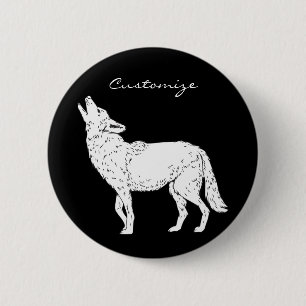Chapa Redonda De 5 Cm Coyote Howling Thunder_Cove
