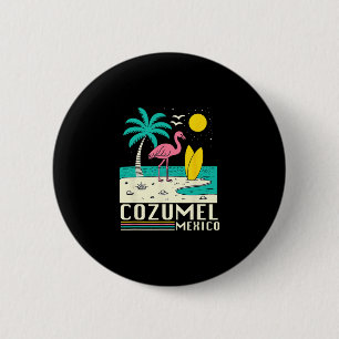 Chapa Redonda De 5 Cm Cozumel México Recuerdo de Vacaciones Viaje Hombre