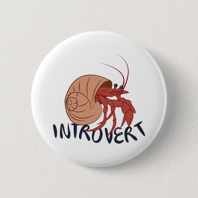 Chapa Redonda De 5 Cm Crab Introvert (Anverso)