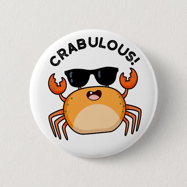 Chapa Redonda De 5 Cm Crabulous Funny Crab Pun (Anverso)