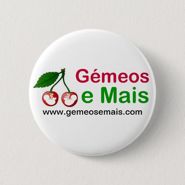 Chapa Redonda De 5 Cm Crachá Gémeos e Mais (Anverso)