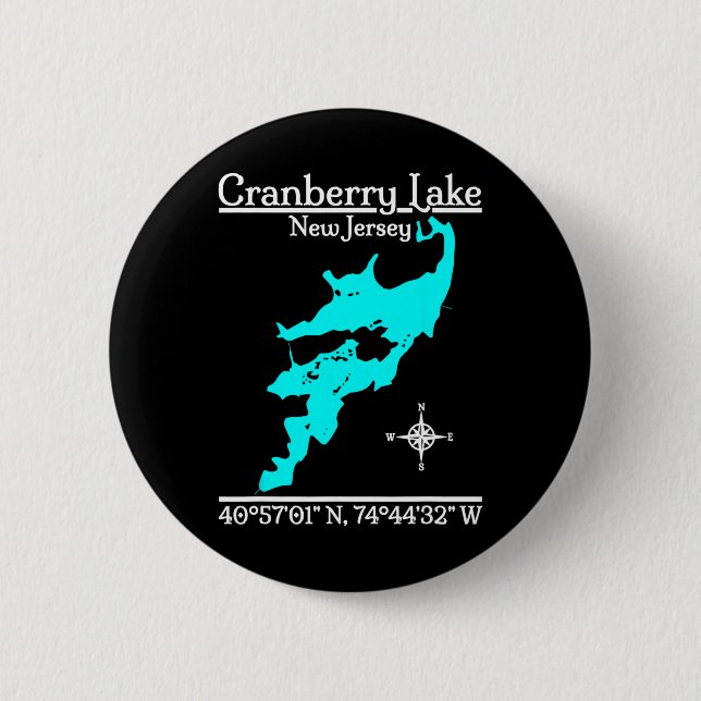 Chapa Redonda De 5 Cm Cranberry Lake, New Jersey  (Anverso)