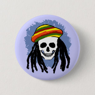 Chapa Redonda De 5 Cm Cráneo de Dreadlock