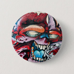 Chapa Redonda De 5 Cm Cráneo de la pintada