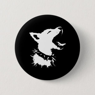 Chapa Redonda De 5 Cm Cráneo de Perro Punk Y2k Lindo Perro Espeluznante