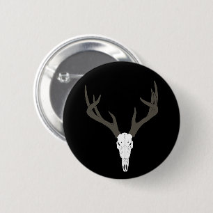 Chapa Redonda De 5 Cm Cráneo de venado de cola blanca personalizable