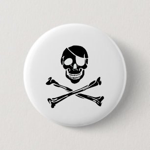 Chapa Redonda De 5 Cm Cráneo del pirata