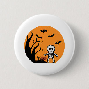 Chapa Redonda De 5 Cm cráneo Halloween