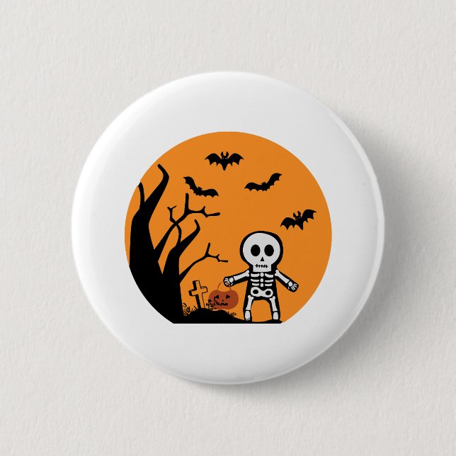 Chapa Redonda De 5 Cm cráneo Halloween (Anverso)