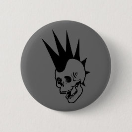 Chapa Redonda De 5 Cm Cráneo Punk personalizable