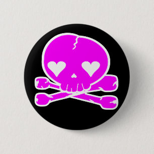 Chapa Redonda De 5 Cm Cráneo raro goth kawaii estilo