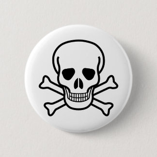 Chapa Redonda De 5 Cm cráneo y bandera pirata