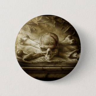 Chapa Redonda De 5 Cm cráneo y huesos