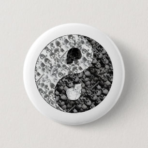 Chapa Redonda De 5 Cm Cráneo Yin Yang