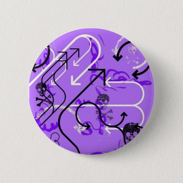 Chapa Redonda De 5 Cm Cráneos y flechas (Anverso)