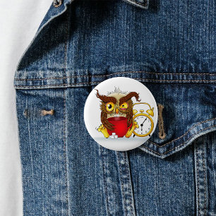 Chapa Redonda De 5 Cm Cranky Owl