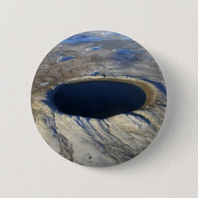 Chapa Redonda De 5 Cm Cráter de Pingualuit, Quebec, Canadá. (Anverso)