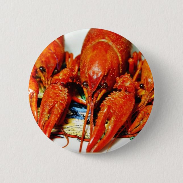 Chapa Redonda De 5 Cm Crawdads Craytfish de los cangrejos (Anverso)